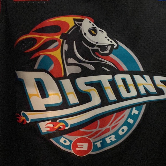 Authentic Detroit pistons slim shady jersey Mitchell and Ness BR remix - Picture 9 of 9